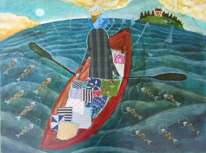 Donald Saaf, ‘Gifts from the sea’, 2022, Painting, Mixed media and textile on canvas, Rice Polak Gallery