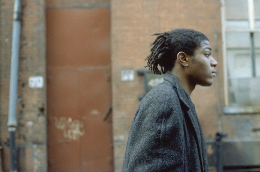 Jean-Michel Basquiat on the set of Downtown 81