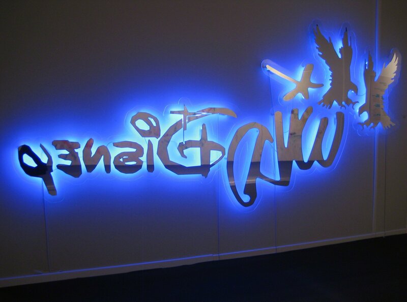 Bruno Peinado, ‘Wild Disney (Blue)’, 2011, Sculpture, Neon, plexiglass, mirror, Mario Mauroner Contemporary Art Salzburg