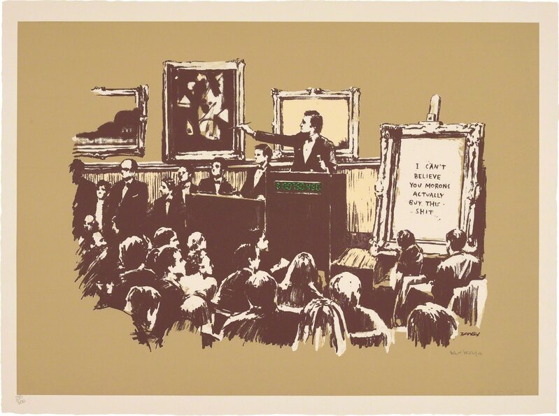 Banksy, ‘Morons (Sepia)’, 2008, Print, Screenprint in colours, on wove paper, with full margins., Phillips