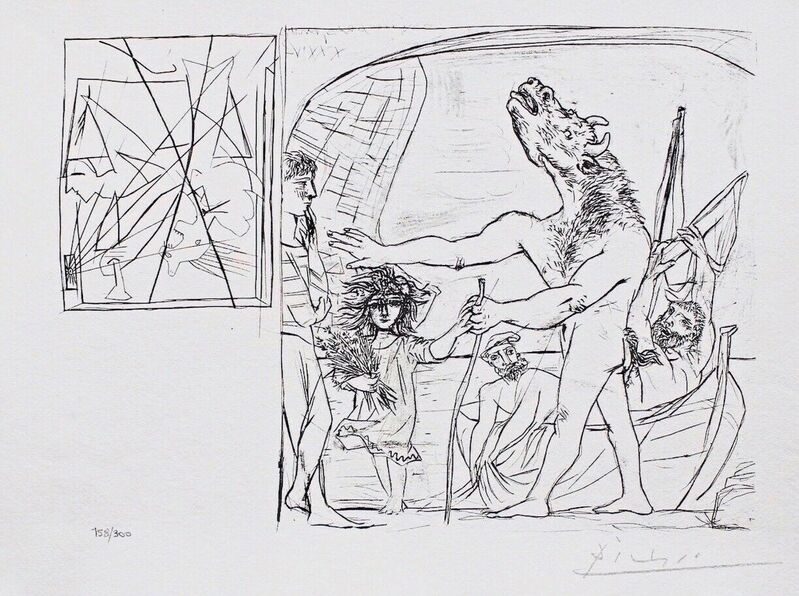 Pablo Picasso, ‘Blind Minotaur led by Girl w/Flowers’, 1990, Reproduction, Lithograph on wove paper, Art Commerce