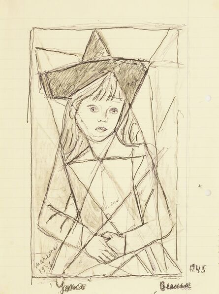 Marie Vorobieff Marevna, ‘Study for a portrait of a girl, three quarter length’, 1946