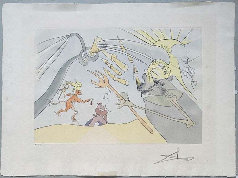 Salvador Dalí, ‘l' Elephant et le Singe de Jupiter’, 1974, Print, Color Print, Drypoint, Etching, Stencil, Lions Gallery