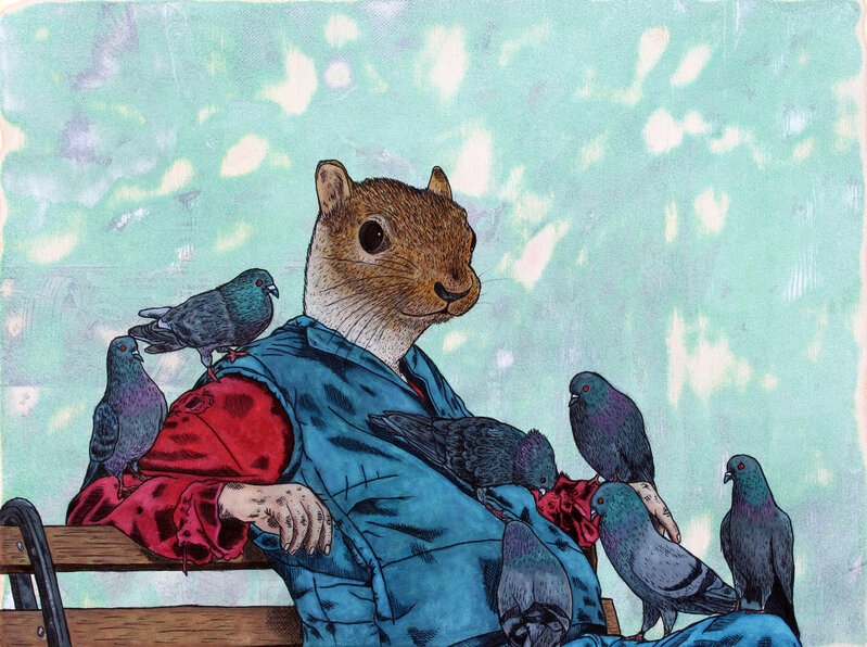 Sean 9 Lugo, ‘Pimp’, 2018, Painting, Watercolor, ink, and paper on panel, Deep Space Gallery