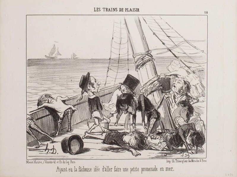 Honoré Daumier, ‘Une Petite Promenade en Mer’, 1852, Print, Lithograph on paper, Wallector