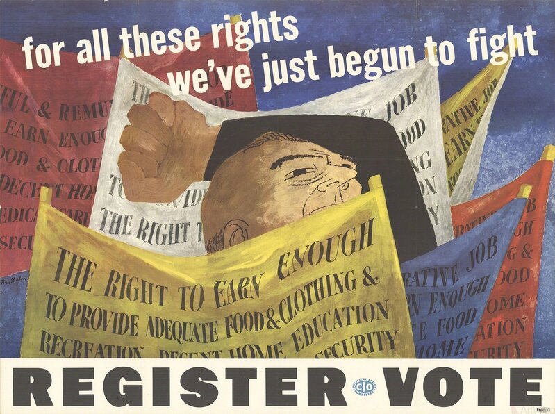 Ben Shahn, ‘Register to Vote’, 1946, Posters, Offset Lithograph, ArtWise