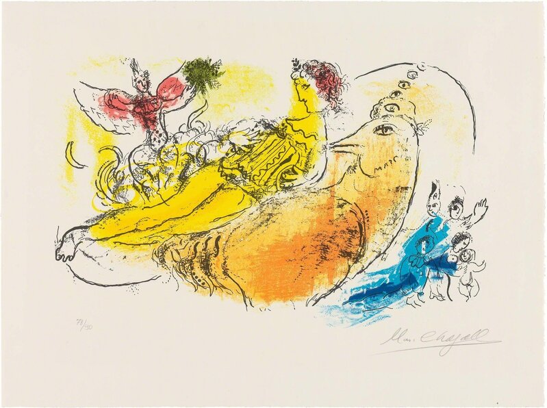 Marc Chagall, ‘L'ACCORDÉONISTE (MOURLOT 204)’, 1957, Print, Color lithograph, Doyle