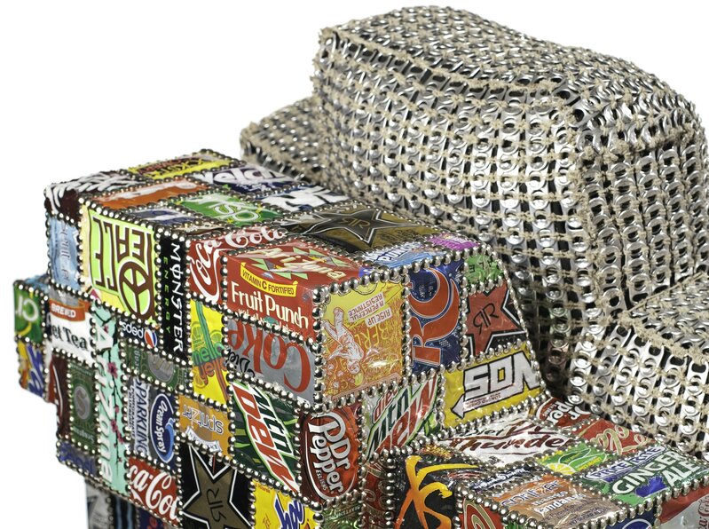 Benjamin Rollins Caldwell, ‘Suicide Chair’, 2012, Design/Decorative Art, Wood, Soda Cans, Can Tabs, Upholstery nails, Hemp String, Goose Down