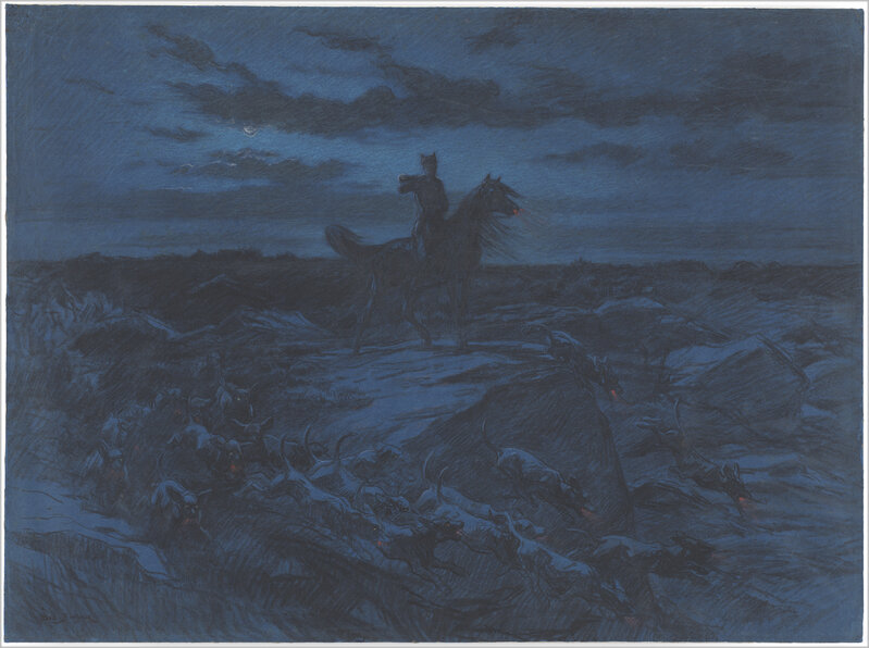 Rosa Bonheur, ‘The Legend of the Wolves’, Drawing, Collage or other Work on Paper, Colored chalks on blue wove paper, National Gallery of Art, Washington, D.C.