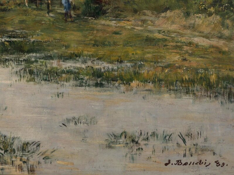 Eugène Boudin, ‘Les Bords de la Touques a Trouville Pendant les Grandes Marees’, 1889, Painting, Oil on canvas, Doyle