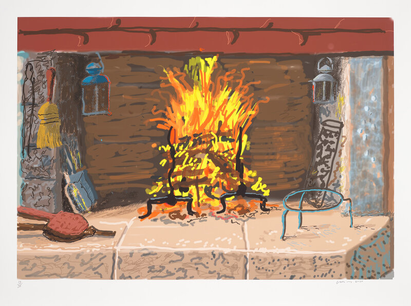 David Hockney, ‘A Bigger Fire, from My Normandy’, 2020, Print, IPad drawing in colours, printed on wove paper, with full margins., Phillips
