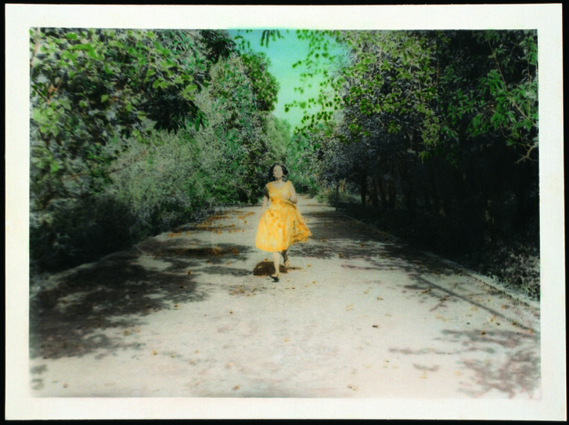 Pushpamala N, ‘Sunhere Sapne (Golden Dreams)’, 1998, Photography, Handpainted black and white photograph, Shumita & Arani Bose Collection, NY