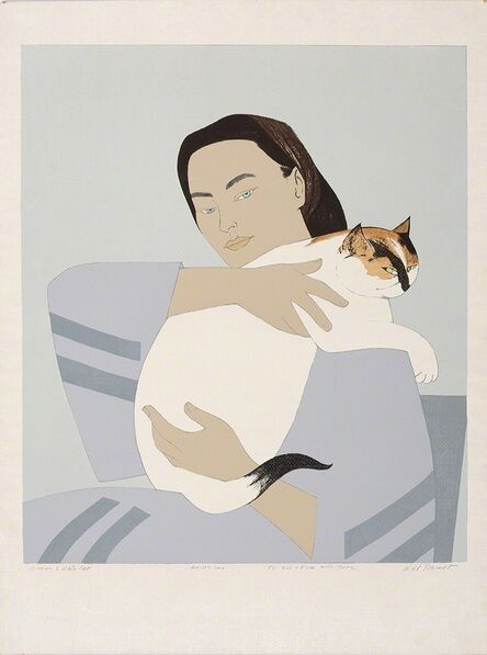 Will Barnet, ‘Woman And White Cat (S. 145)’, 1971