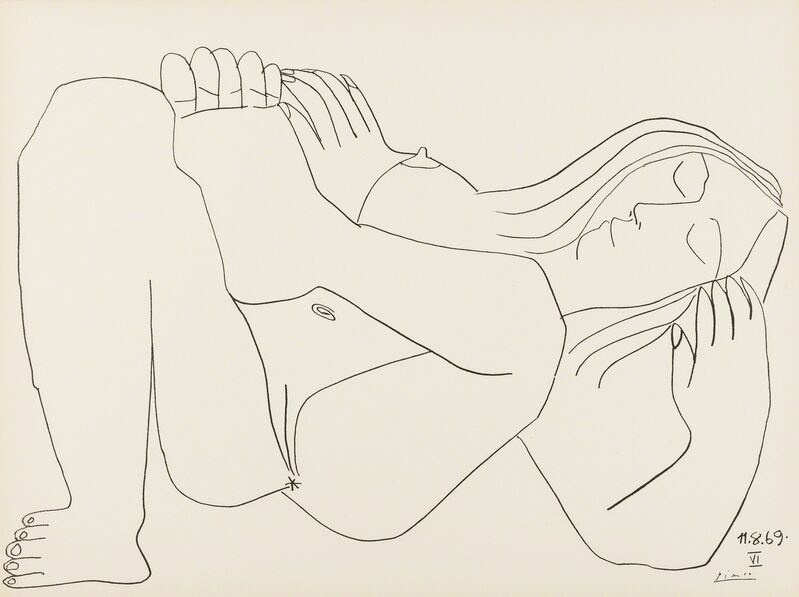 Pablo Picasso, ‘Femme Nue, nos. 11.8.69, nos. I & VI’, 1969, Print, Two lithographs, Forum Auctions