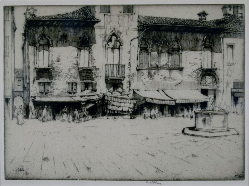 Ernest David Roth, ‘Campo San Margarita, Venice’, 1913, Print, Etching, Private Collection, NY