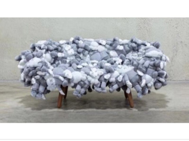 KAWS, ‘Kaws Sofa Grey’, 2019, Other, Plush Toys & Stainless Steel & Brazil Phoenix Sandalwood, Yang Gallery