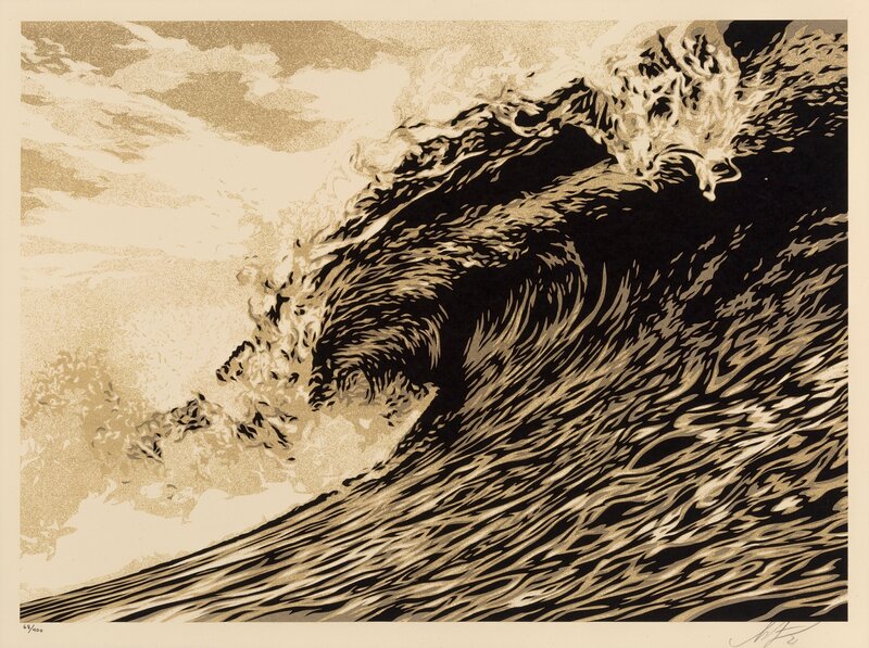 Shepard Fairey, ‘Wave Of Distress (Two Works)’, 2021, Print, Screenprint in colors on speckled cream paper, Heritage Auctions