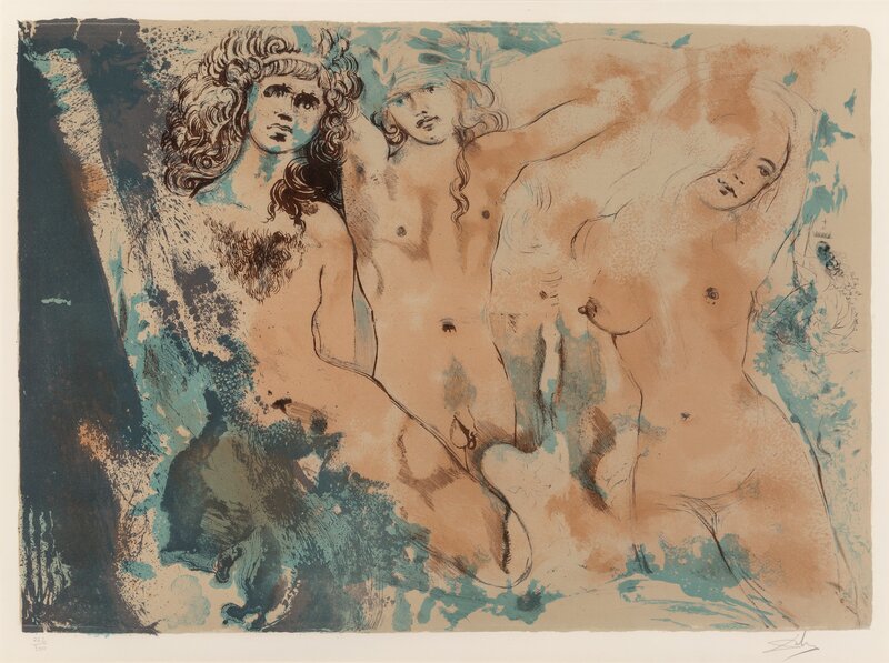Salvador Dalí, ‘Three Hippies’, 1970, Print, Lithograph in colors on wove paper, Heritage Auctions