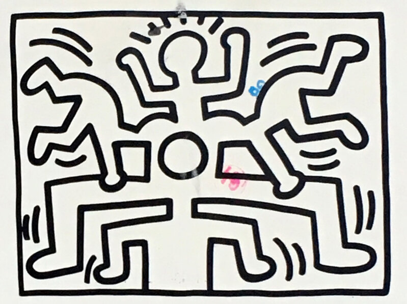 Keith Haring, ‘Vintage 1980s Keith Haring gallery announcement ’, 1988, Ephemera or Merchandise, Offset printed gallery announcement, Lot 180 Gallery