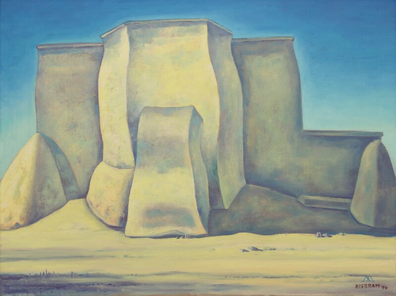 Emil Bisttram, ‘Ranchos de Taos Church’, 1970, Painting, Oil on canvas, Addison Rowe Gallery
