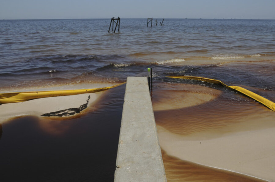Oiled Water Coming Inland, Waveland, Mississippi, Early July, 2010