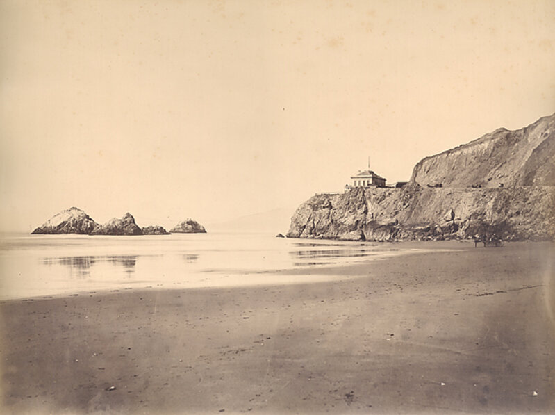 Carleton E. Watkins, ‘Cliff House from the Beach, San Francisco’, 1869, Photography, Albumen print, Scott Nichols Gallery