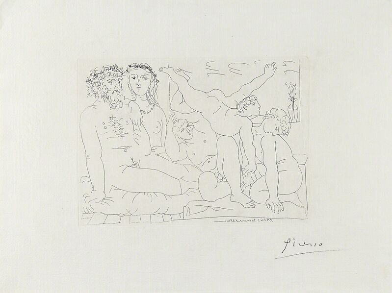 Pablo Picasso, ‘Famille de Saltimbanques from La Suite Vollard’, 1933, Print, Etching on Montval paper with Vollard watermark, Rago/Wright/LAMA