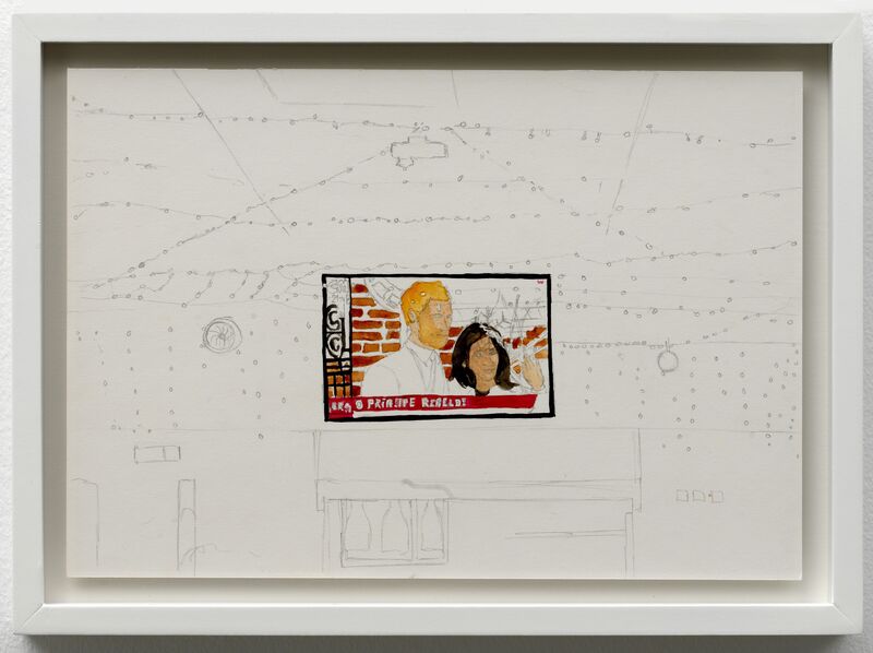 Juliette Blightman, ‘29th November, Casa Madeira (with Harry and Meghan)’, 2019, Drawing, Collage or other Work on Paper, Watercolour on paper, framed, Galerie Fons Welters