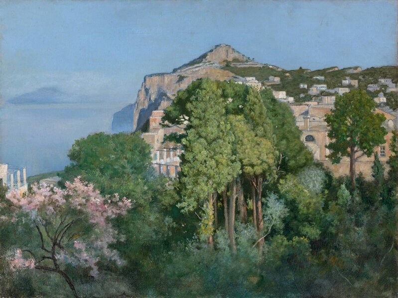 Charles Caryl Coleman, ‘A View of Monte Solaro, Capri (A Capri Villa)’, Painting, Oil on canvas with original panel-back stretcher, Doyle