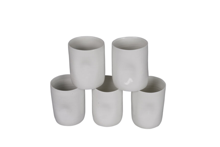a set of five beakers