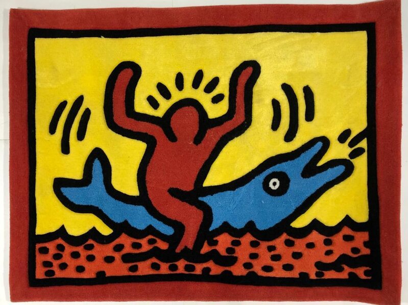 Keith Haring, ‘Dolphin Ride’, ca. 1990, Design/Decorative Art, Rug, Samhart Gallery