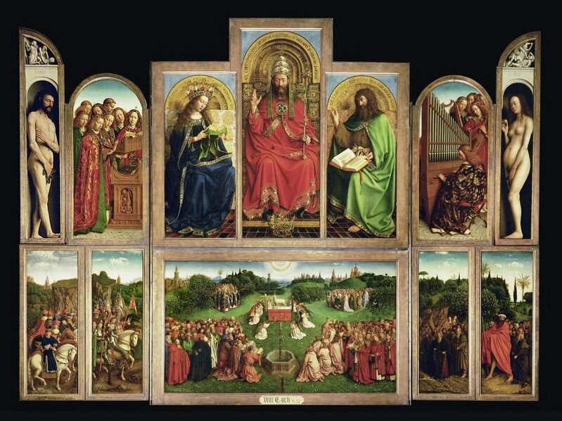 Jan van Eyck, ‘The Ghent Altarpiece (also called The Adoration of the Mystic Lamb)’, ca. 1423-1432, Sculpture, Oil on panel, Erich Lessing Culture and Fine Arts Archive