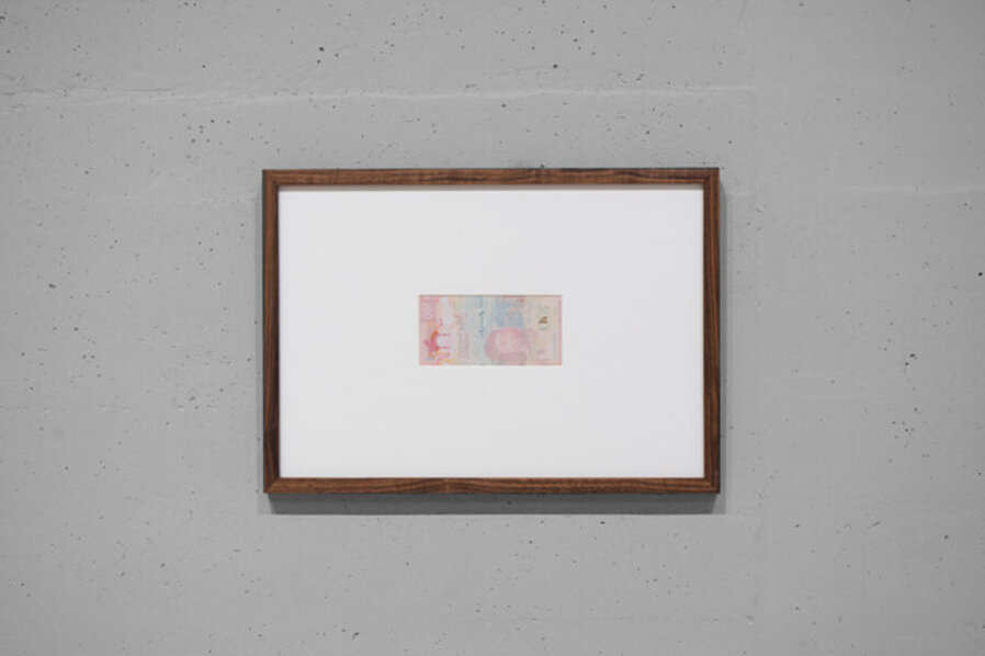 Papel moeda (nota de 100 pesos mexicanos apagado por Marcelo Cidade)