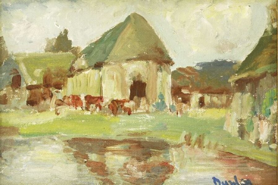 COWS IN A FARMYARD