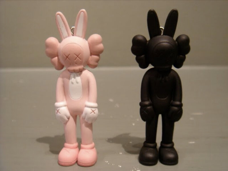 KAWS, ‘Accomplice keychain (pink) (black) (2 artworks )’, 2009, Ephemera or Merchandise, Painted Cast Vinyl, Toyol Gallery