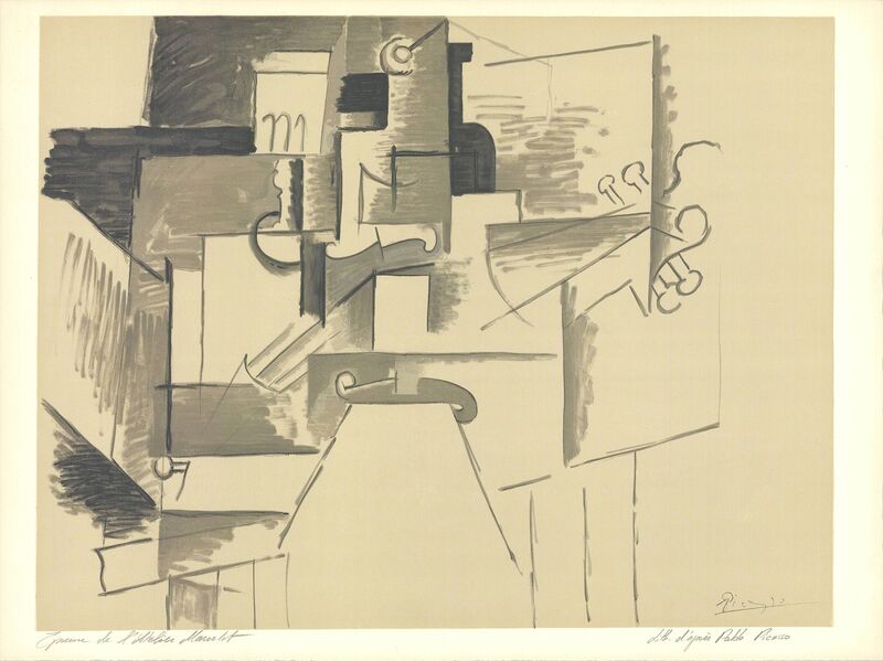 Pablo Picasso, ‘La Table et le Guitare (d’apres Picasso)’, 1956, Ephemera or Merchandise, Stone Lithograph, ArtWise