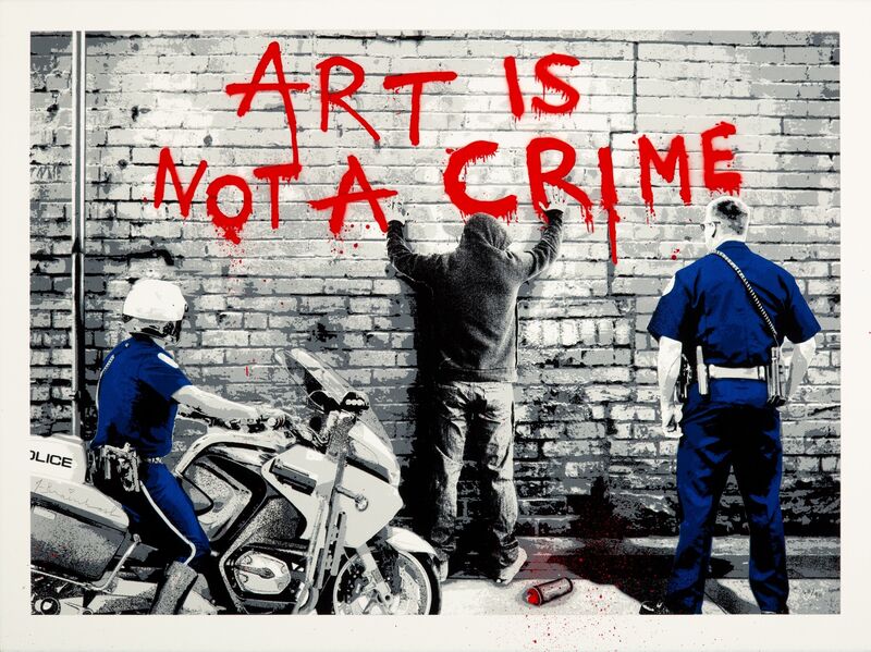 Mr. Brainwash, ‘Art is Not a Crime’, 2013, Print, Screenprint in colors with stencil and hand-embellishments on Archival Art paper, Heritage Auctions