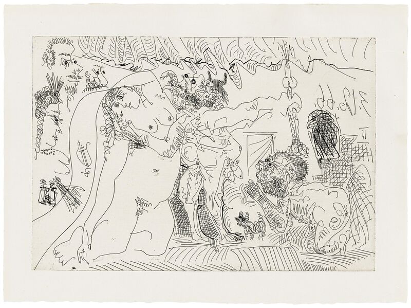 Pablo Picasso, ‘Plate 7, from: El Entierro del Conde de Orgaz’, 1966, Print, Etching on wove paper, Christie's