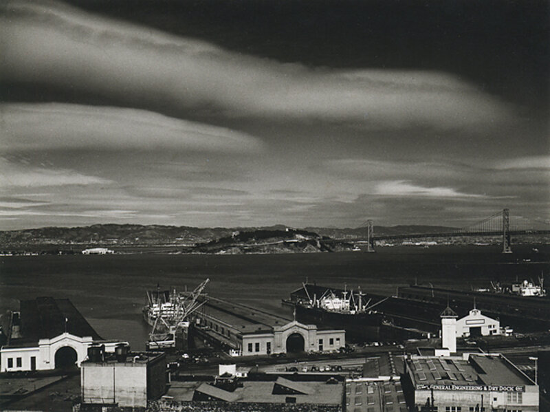 Philip Hyde, ‘Piers and Waterfront, San Francisco ’, 1948, Photography, Vintage gelatin silver print, Scott Nichols Gallery