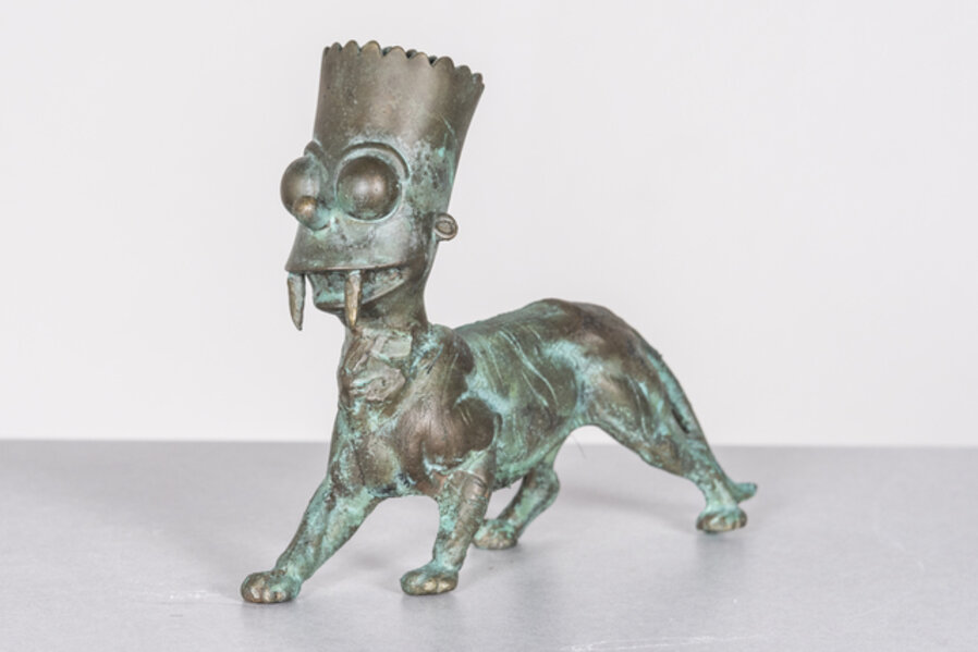 Bart Simpson, Bronze Sculpture: 'SaBart-Toothed Cat'