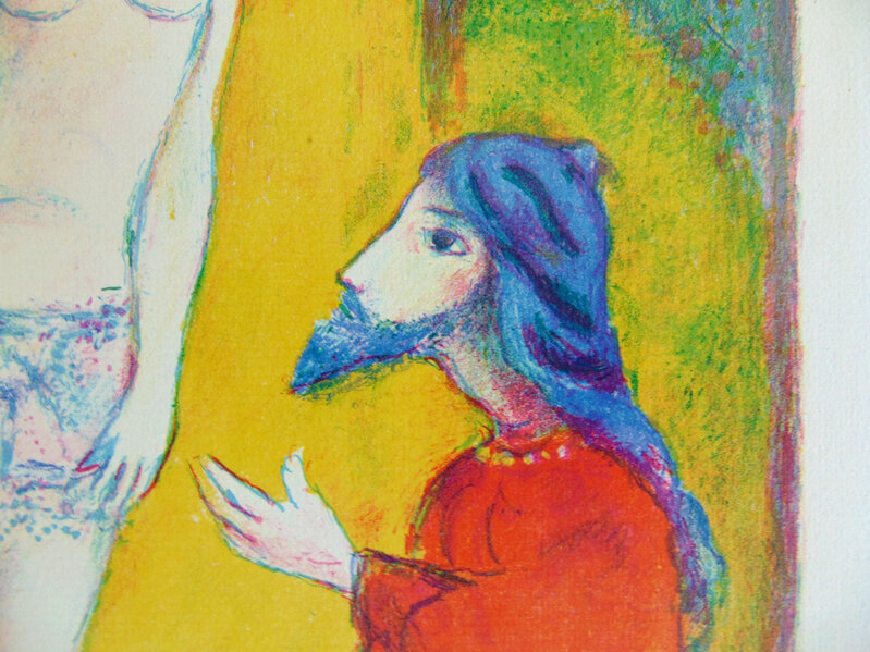 Marc Chagall, ‘Then the Boy displayed to the Dervish his Bosom…, from: Four Tales from the Arabian Nights’, 1948, Print, Original Hand Signed and Numbered Lithograph in Colours on Laid Paper, Gilden's Art Gallery