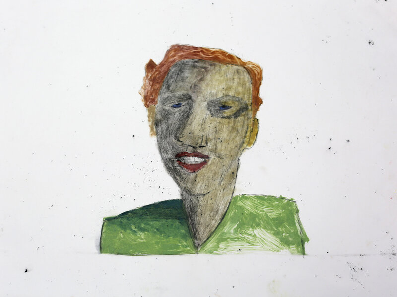 Malcolm Moran, ‘Ms. Matilda’, 2014, Painting, Oil and oil based ink on paper, Susan Eley Fine Art