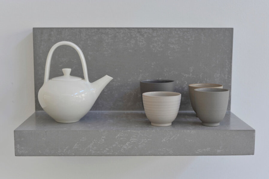 Teapot and Four Cups on a Floating Ground (JS 12)