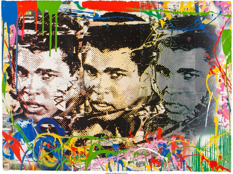 Mr. Brainwash, ‘Legend Forever (Homage to Muhammad Ali)’, 2016, Painting, Screenprint with acrylic and mixed media on hand-torn archival paper, Heritage Auctions