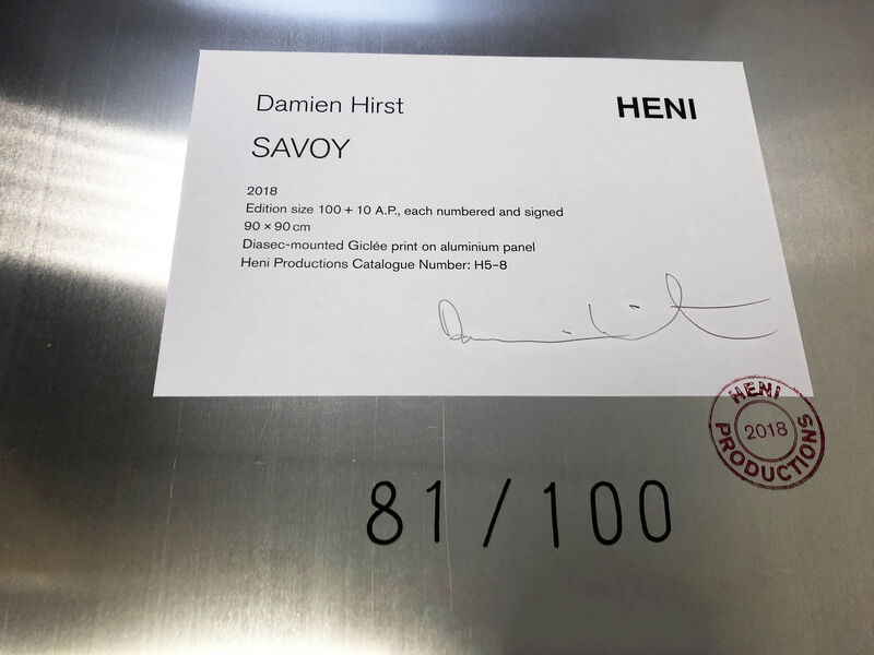 Damien Hirst, ‘H5-8: Savoy’, 2018, Print, Diasec-mounted Giclee print on aluminium panel, Lougher Contemporary Gallery Auction