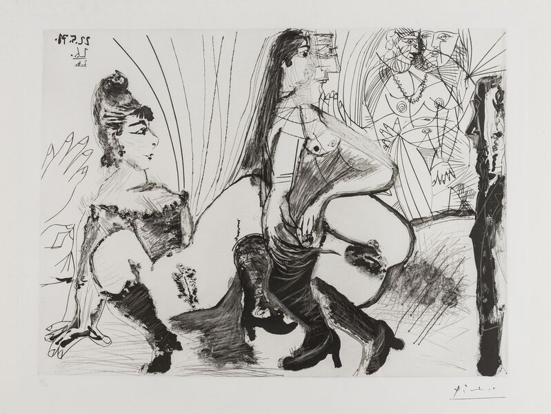 Pablo Picasso, ‘Degas paie et s,en va filles ne sont pas tendre (Bloch 1988)’, 1971-1978, Print, Aquatint, scraper and drypoint, Forum Auctions