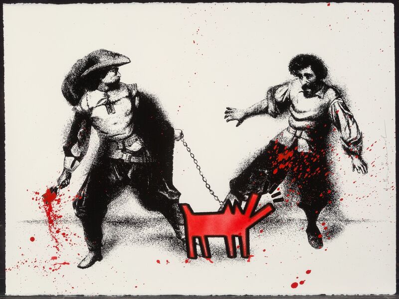 Mr. Brainwash, ‘Watch Out! (Red)’, 2019, Print, Screenprint with hand coloring and stencil, on archival paper, Heritage Auctions