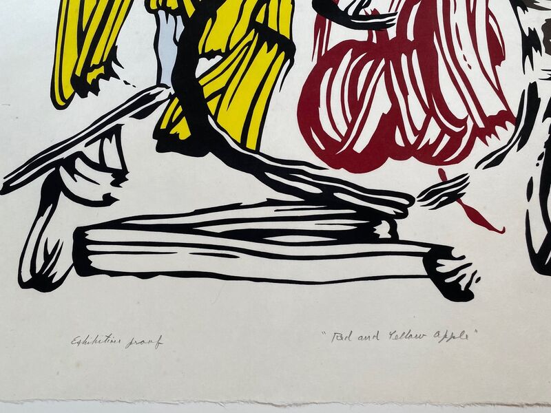 Roy Lichtenstein, ‘Red & Yellow Apple unique exhibition proof’, 1982, Print, Woodcut on handmade Iwano Kizuki Hosho paper, Fine Art Mia