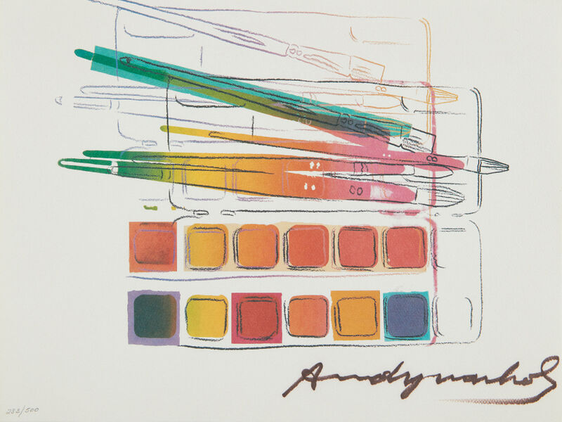 Andy Warhol, ‘Watercolor Paint Kit’, 1982, Print, Offset lithograph in colors, on Carnival Felt Cover paper, the full sheet, Phillips