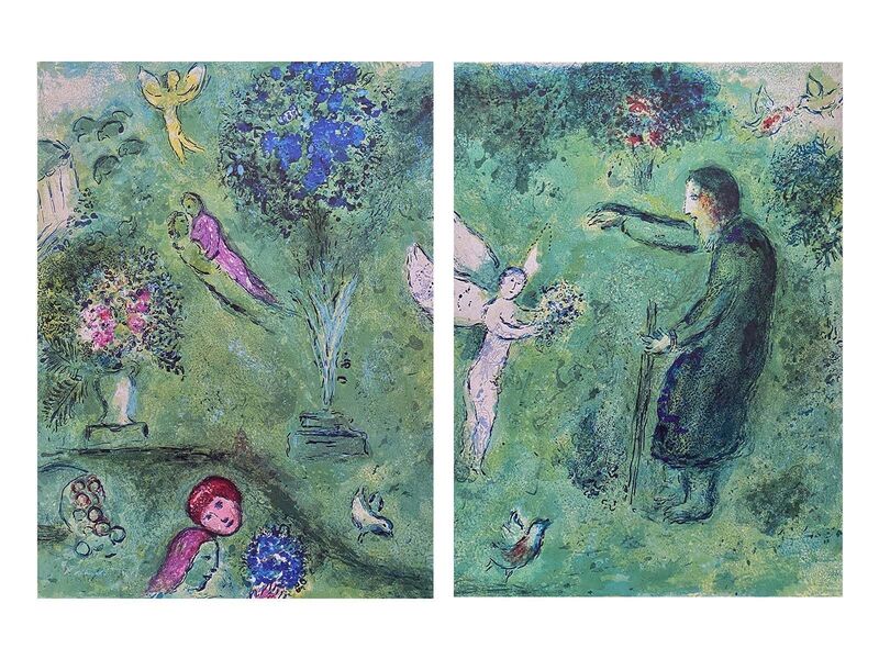 Marc Chagall, ‘“Philetas Orchard (Le Verger de Philetas),” from Daphnis et Chloé (Cramer 46; Mourlot 326)’, 1977, Ephemera or Merchandise, Offset lithograph on wove paper, Art Commerce
